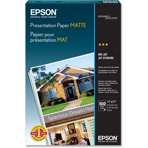 엡손 Epson Presentation Paper Matte (11x17 Inches, 100 Sheets) (S041070)