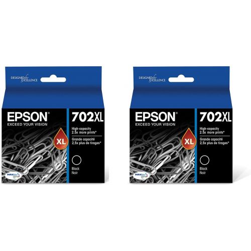 엡손 Epson T702XL120-S DURABrite Ultra Black High Capacity Cartridge Ink - 2 Pack