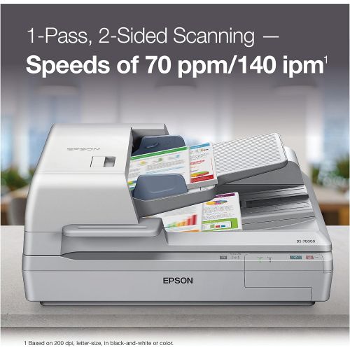 엡손 Epson DS-70000 Large-Format Document Scanner: 70ppm, TWAIN & ISIS Drivers, 3-Year Warranty with Next Business Day Replacement