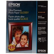 Epson Ultra Premium Photo Paper Glossy, Letter, 8.5 x 11, 25 Sheets (S042182), White