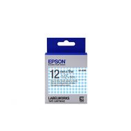 Epson LabelWorks Standard LK (Replaces LC) Tape Cartridge ~1/2 Gray on Blue Plaid (LK-4CAY) - for use with LabelWorks LW-300, LW-400, LW-600P and LW-700 Label Printers