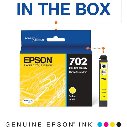 엡손 Epson T702 DURABrite Ultra -Ink Standard Capacity Yellow -Cartridge (T702420-S) for select Epson WorkForce Pro Printers