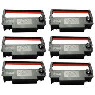 ERC 30 / 34 / 38 Ink Ribbon Cartridge Black and Red Compatible Epson TM 200, TMU 220, TMU230 Printers (6 Pack)