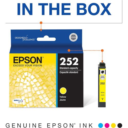 엡손 Epson T252 DURABrite Ultra Ink Standard Capacity Yellow Cartridge (T252420-S) for select Epson WorkForce Printers