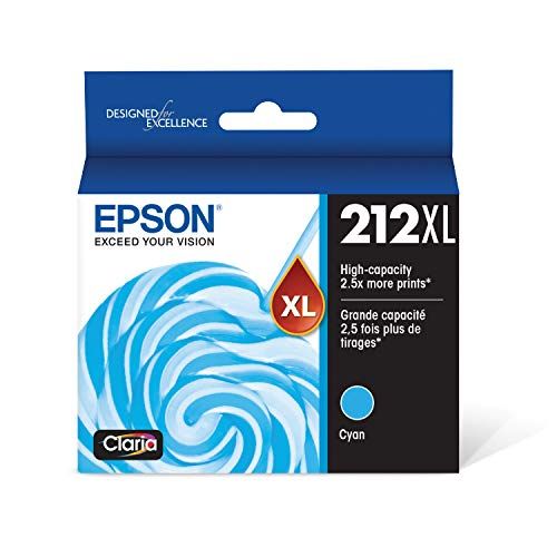 엡손 Epson T212 Claria -Ink High Capacity Cyan -Cartridge (T212XL220-S) for Select Epson Expression and Workforce Printers