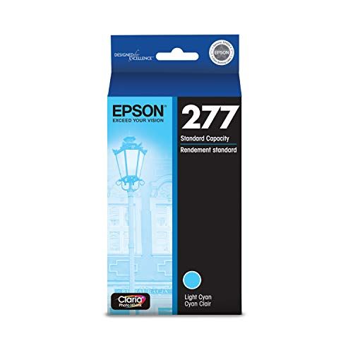 엡손 Epson T277 Claria Photo HD Ink Standard Capacity Light Cyan Cartridge (T277520) for Select Epson Expression Printers