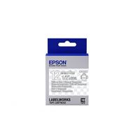 Epson LabelWorks Clear LK (Replaces LC) Tape Cartridge ~1/2 White on Clear (LK-4TWN) - for use with LabelWorks LW-300, LW-400, LW-600P and LW-700 Label Printers