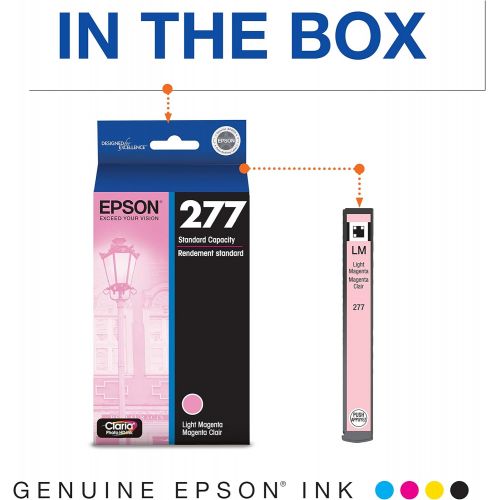 엡손 Epson T277 Claria Photo HD Ink Standard Capacity Light Magenta Cartridge (T277620) for Select Epson Expression Printers