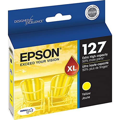 엡손 Epson T127 DURABrite Ultra Ink Standard Capacity Yellow Cartridge (T127420) for select Epson Stylus and WorkForce Printers
