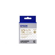 Epson LabelWorks Clear LK (Replaces LC) Tape Cartridge ~1/2 Gold on Clear (LK-4TKN) - for use with LabelWorks LW-300, LW-400, LW-600P and LW-700 Label Printers