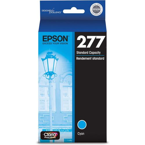 엡손 Epson T277 Claria Photo HD Ink Standard Capacity Cyan Cartridge (T277220-S) for Select Epson Expression Printers