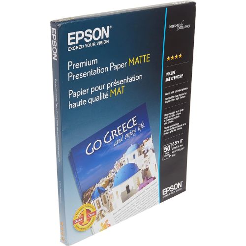 엡손 Epson Heavyweight 8.5x11 Matte Paper, 50 Sheets (S041257),