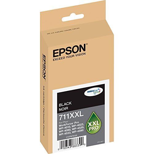 엡손 Epson DURABrite Ultra Black Ink Cartridge, 3400 Yield (T711XXL120)