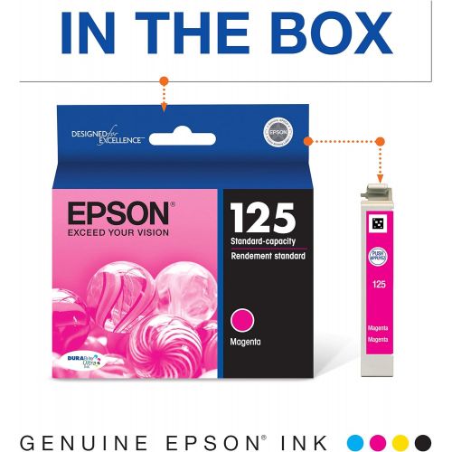 엡손 Epson T125 DURABrite Ultra Ink Standard Capacity Magenta Cartridge (T125320-S) for select Epson Stylus and WorkForce Printers