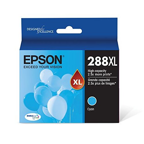 엡손 Epson T288 DURABrite Ultra -Ink High Capacity Cyan -Cartridge (T288XL220-S) for Select Epson Expression Printers