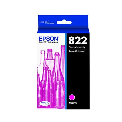 엡손 Epson T822 DURABrite Ultra -Ink Standard Capacity Magenta -Cartridge (T822320-S) for Select Epson Workforce Pro Printers