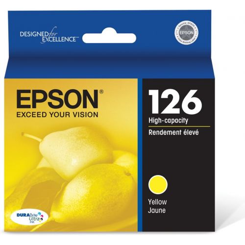 엡손 Epson T126 DURABrite Ultra Ink Standard Capacity Yellow Cartridge (T126420-S) for Select Epson Stylus and Workforce Printers