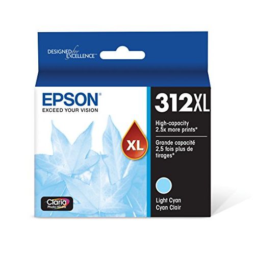 엡손 Epson T312 Claria Photo HD -Ink High Capacity Light Cyan -Cartridge (T312XL520-S) for select Epson Expression Photo Printers