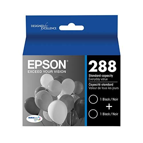 엡손 Epson T288 DURABrite Ultra -Ink Standard Capacity Black Dual -Cartridge Pack (T288120-D2) for select Epson Expression Printers