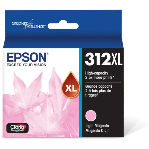 엡손 Epson T312 Claria Photo HD -Ink High Capacity Light Magenta -Cartridge (T312XL620-S) for select Epson Expression Photo Printers