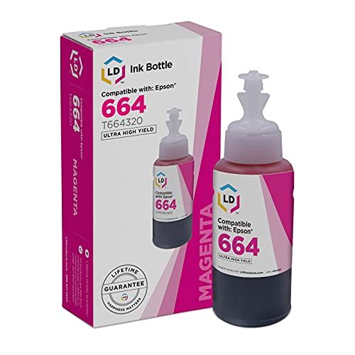엡손 LD Compatible Ink Bottle Replacement for Epson 664 T664320 High Yield (Magenta)