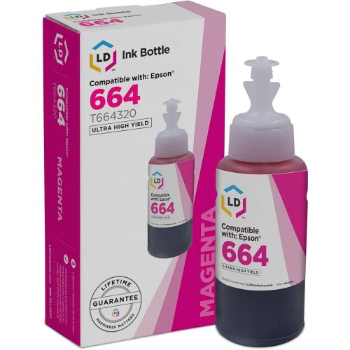 엡손 LD Compatible Ink Bottle Replacement for Epson 664 T664320 High Yield (Magenta)