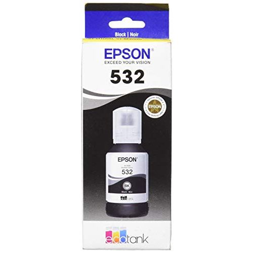 엡손 Epson T532 EcoTank -Ink Ultra-high Capacity Bottle Black (T532120-S) for Select Epson EcoTank Printers