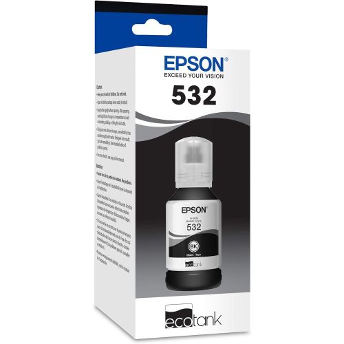 엡손 Epson T532 EcoTank -Ink Ultra-high Capacity Bottle Black (T532120-S) for Select Epson EcoTank Printers