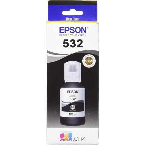 엡손 Epson T532 EcoTank -Ink Ultra-high Capacity Bottle Black (T532120-S) for Select Epson EcoTank Printers