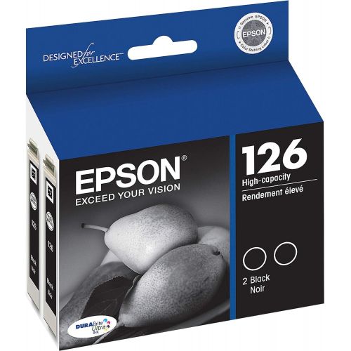 엡손 Epson T126120D2 DURABrite Ink Cartridges (Black) 2-Pack in Retail Packaging