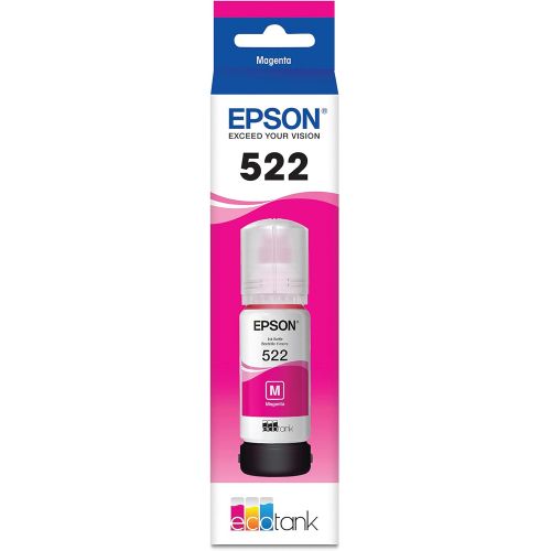 엡손 Epson T522 EcoTank Ink Ultra-high Capacity Bottle Magenta (T522320-S) for Select Epson EcoTank Printers