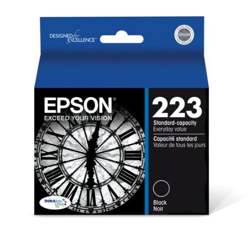 엡손 Epson T223 DURABrite Ultra -Ink Standard Capacity Black -Cartridge (T223120) for Select Epson Workforce Printers
