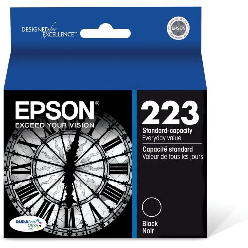 엡손 Epson T223 DURABrite Ultra -Ink Standard Capacity Black -Cartridge (T223120) for Select Epson Workforce Printers