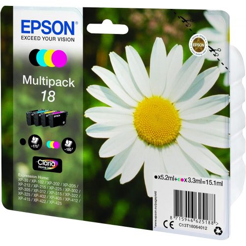 엡손 Epson 18 Multi-pack Ink Cartridge (Black, Yellow, Cyan, Magenta)