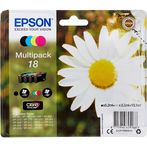 엡손 Epson 18 Multi-pack Ink Cartridge (Black, Yellow, Cyan, Magenta)