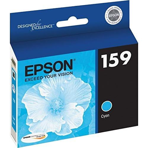엡손 Epson T159220 159 Stylus Photo R2000 UltraChrome Hi-Gloss Cyan Ink Cartridge