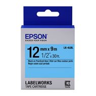 Epson LabelWorks Standard LK (Replaces LC) Tape Cartridge ~1/2 Black on Pearlized Blue (LK-4LBL) - for use with LabelWorks LW-300, LW-400, LW-600P and LW-700 Label Printers