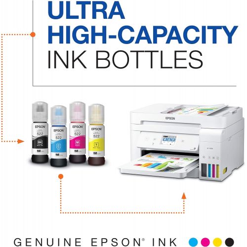 엡손 Epson T522 EcoTank Ink Ultra-high Capacity Bottle Cyan (T522220-S) for Select Epson EcoTank Printers