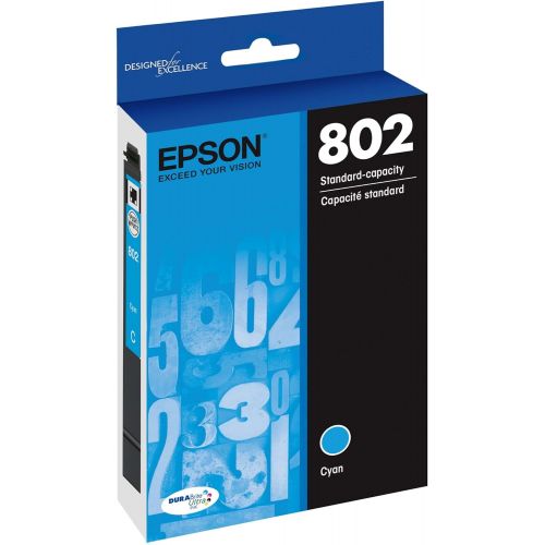 엡손 Epson T802 DURABrite Ultra -Ink Standard Capacity Cyan -Cartridge (T802220-S) for select Epson WorkForce Pro Printers