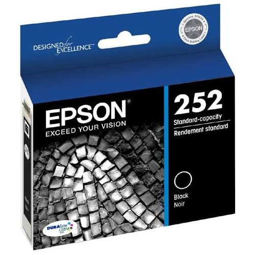 엡손 Epson T252 DURABrite Ultra Ink Standard Capacity Black Cartridge (T252120-S) for select Epson WorkForce Printers