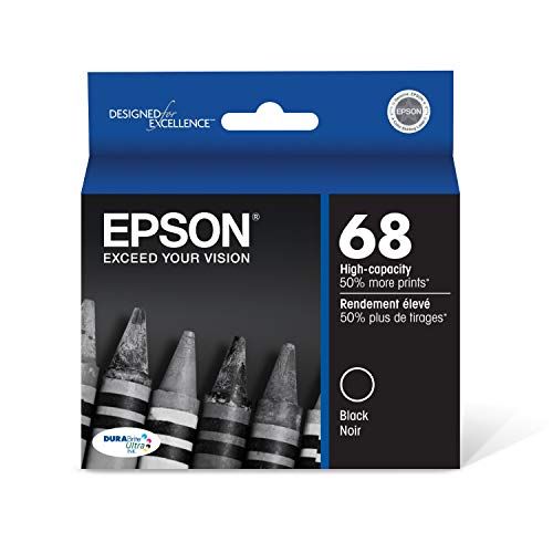 엡손 Epson T068 DURABrite Ultra -Ink Standard Capacity Black -Cartridge (T068120) for select Epson Stylus and WorkForce Printers