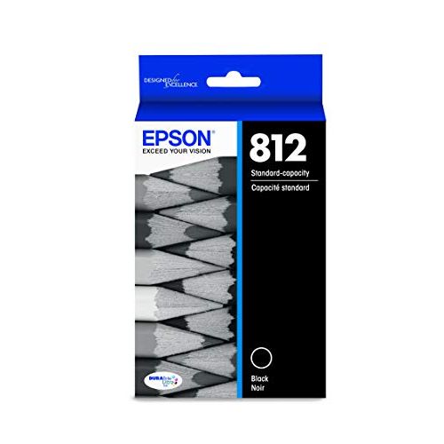 엡손 Epson T812 DURABrite Ultra Ink Standard Capacity Black Cartridge (T812120-S) for Select Epson Workforce Pro Printers