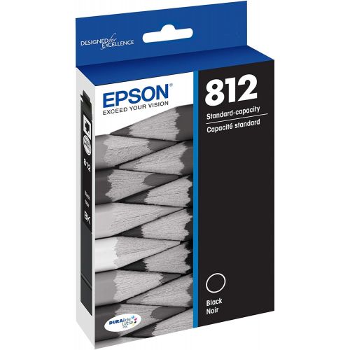 엡손 Epson T812 DURABrite Ultra Ink Standard Capacity Black Cartridge (T812120-S) for Select Epson Workforce Pro Printers