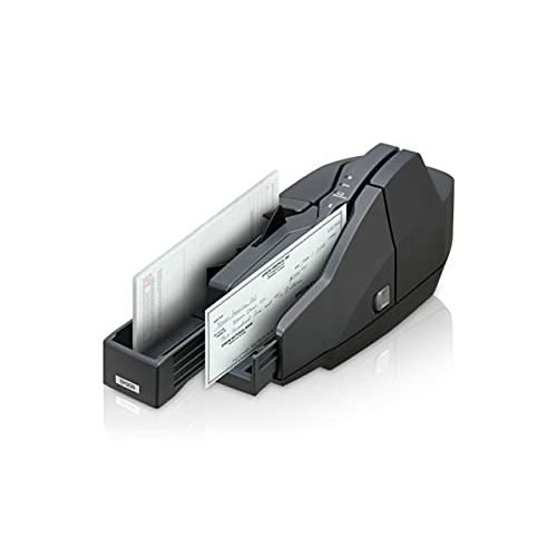 엡손 Epson A41A266511 CaptureOne TM-S1000 Check Scanner, Single Feed, 1 Pocket, Power Supply, USB Cable, Franking Cartridge, CD, Dark Gray