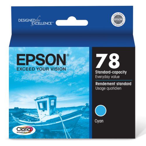 엡손 Epson T078 Claria Hi-Definition -Ink Standard Capacity Cyan -Cartridge (T078220) for select Epson Artisan Photo Printers