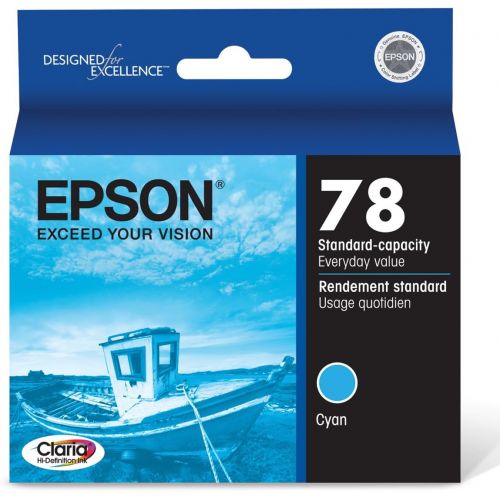 엡손 Epson T078 Claria Hi-Definition -Ink Standard Capacity Cyan -Cartridge (T078220) for select Epson Artisan Photo Printers