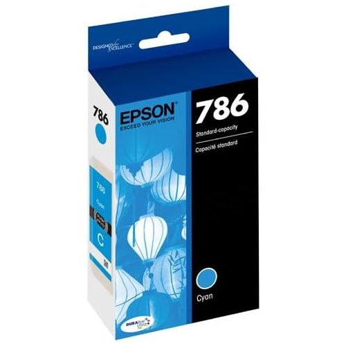 엡손 Epson T786 DURABrite Ultra -Ink Standard Capacity Cyan -Cartridge (T786220) for Select Epson Workforce Printers