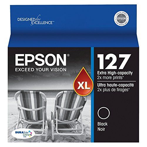 엡손 Epson T127120 OEM Ink - (127) Stylus NX530 NX625 Workforce 60 545 630 633 635 645 840 845 3520 3540 7010 7510 7520 DURABrite Ultra Extra High Capacity Black Ink (945 Yield) OEM