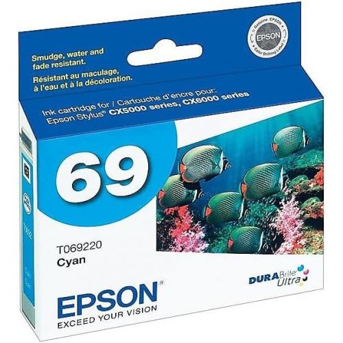 엡손 Epson 69 Durabrite Standard Ink Cartridge (Cyan) in Retail Packaging