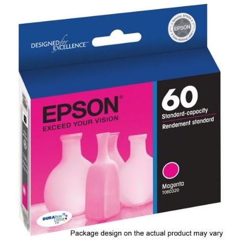 엡손 Epson T060 DURABrite Ultra -Ink Standard Capacity Magenta -Cartridge (T060320) for select Epson Stylus Printers